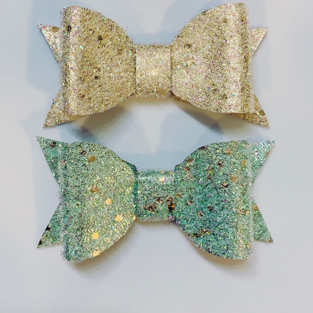 Handmade faux leather bows